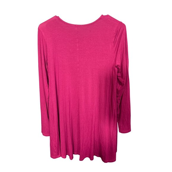 Eileen Fisher XS Magenta Long-Sleeve Tunic Top Flowy Fit 95% Viscose & 5% Spande - Picture 4 of 4